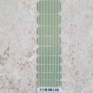 Jamberry-Mint Green & Gold Horizontal Pinstripe